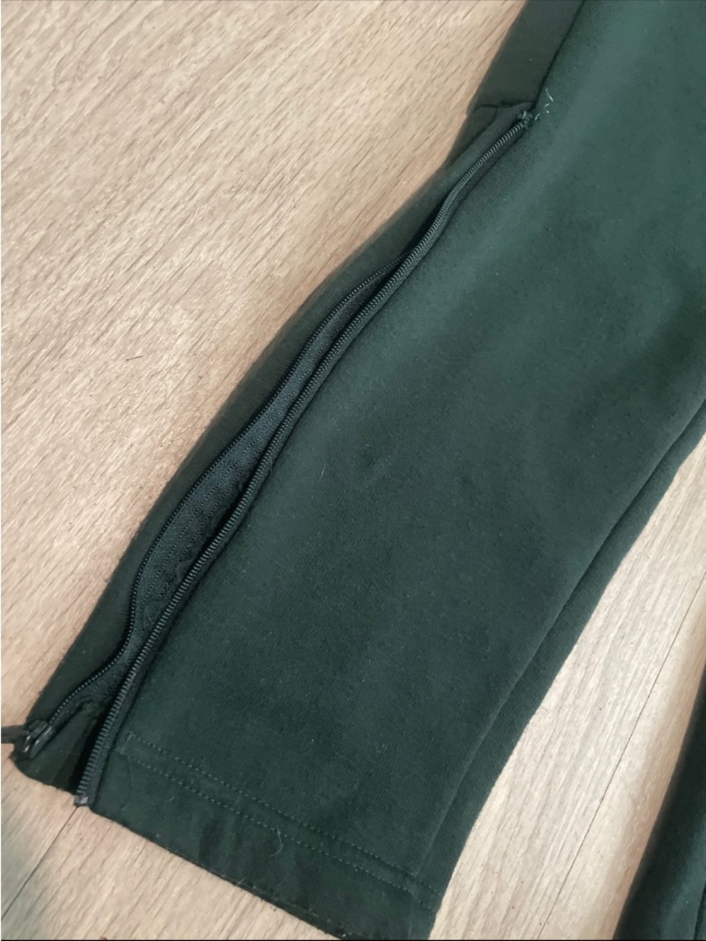 adidas Dark Green Track Pants with Zipper Ankles - Picture 2 of 3